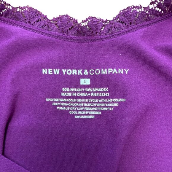 NWOT Bundle of 2 Scoop Neck Tank Tops Size S Lace Detail Purple Orange NY & Co. - Picture 4 of 4